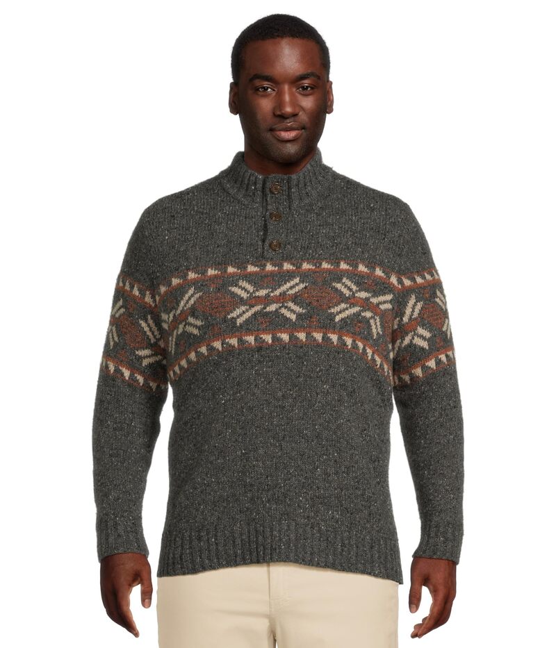 かっこ良い毛糸 メンズ アウター 編み物・プルオーバー Smartwool Heavy Henley Sweater Charcoal/Pecan 暗灰色