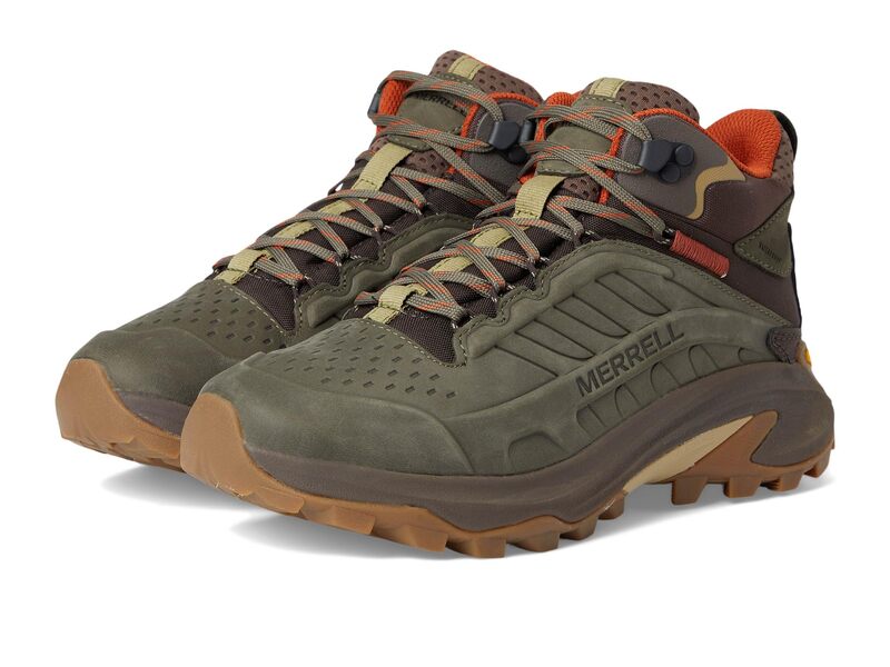 メレル メンズ シューズ ブーツ・レインブーツ なめし革 Merrell Moab Speed 2 Leather Mid Waterproof Olive オリーブ