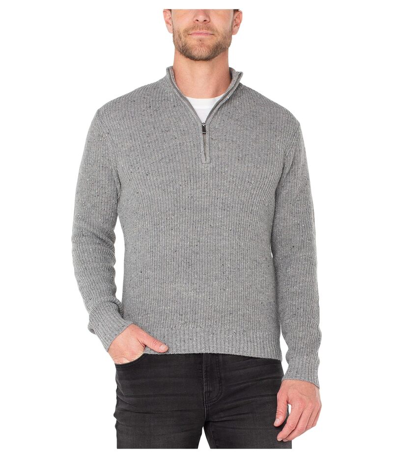 リヴァプール ロサンゼルス メンズ アウター ニット・セーター Liverpoolos Angeles Donegal Rib 1/4 Zip Sweater Light Grey グレー 18,965円
