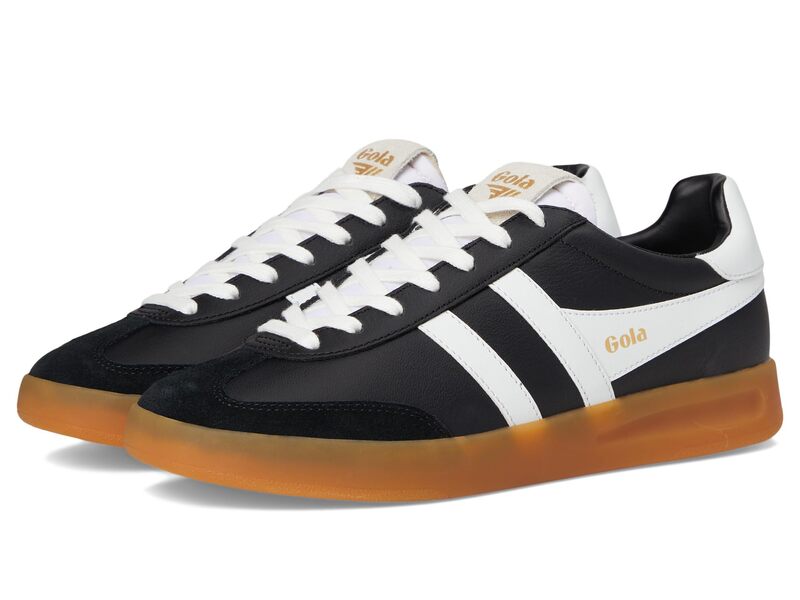 ゴラ レディース シューズ スニーカー なめし革 Gola Cyclone Leather Black/White/Gum 白いこと