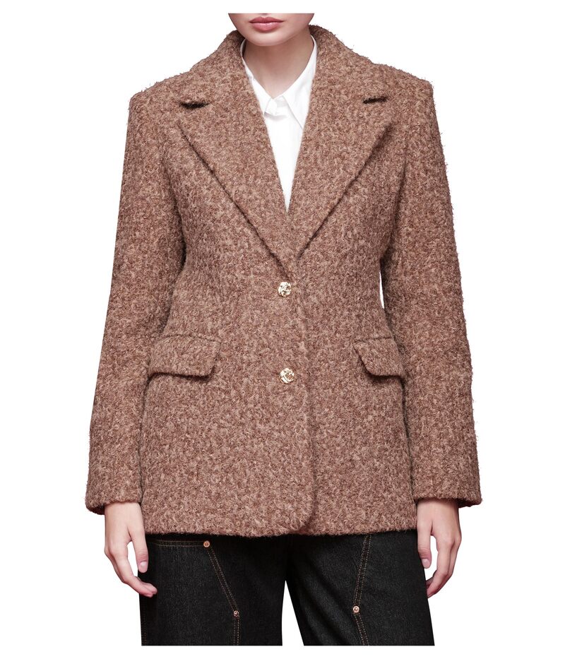 アヴェックレフィーユ レディース アウター コート ツイード ブレザー Avec Les Filles Tweed Textured Blazer Camel キャメル