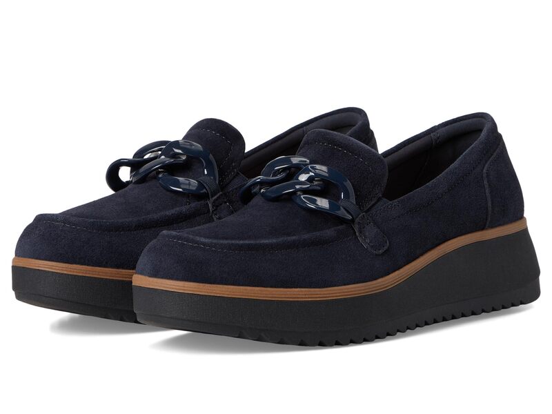 クラークス レディース シューズ サンダル Clarks Zylah May Navy Suede ネイビー