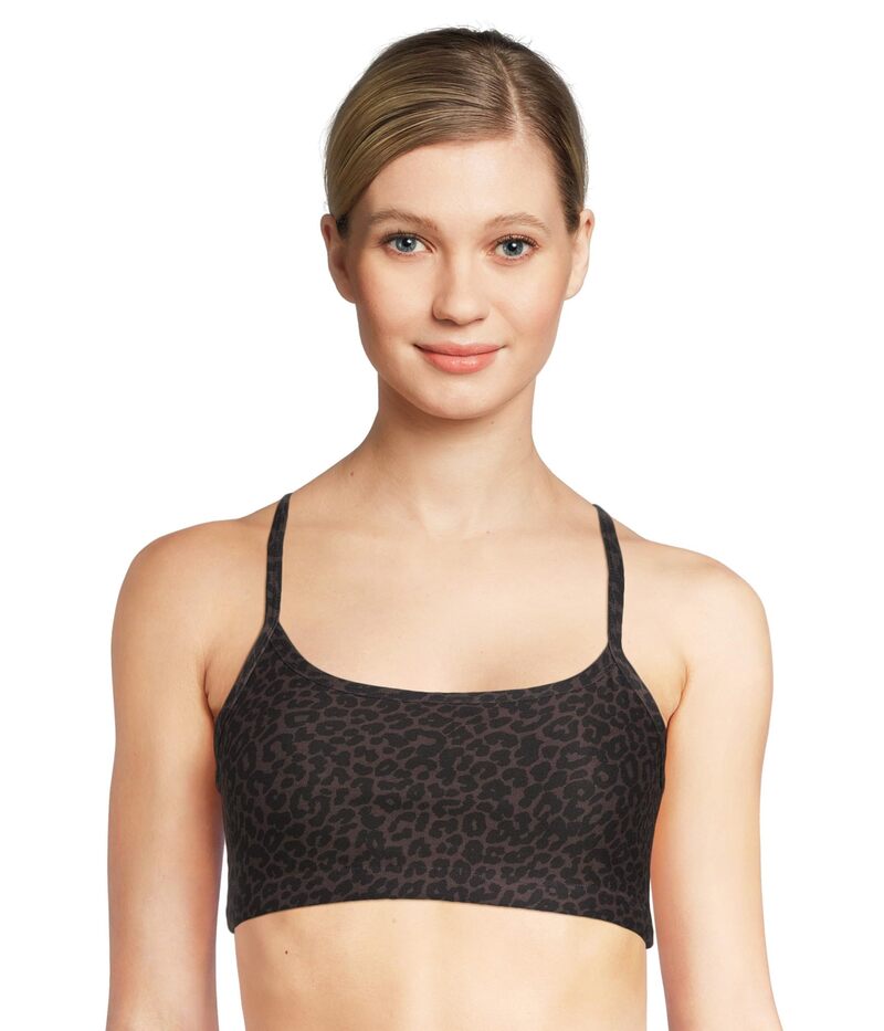 ビヨンドヨガ レディース アンダーウェア ブラジャー Beyond Yoga Softmark Slim Racerback Bra Espresso Leopar
