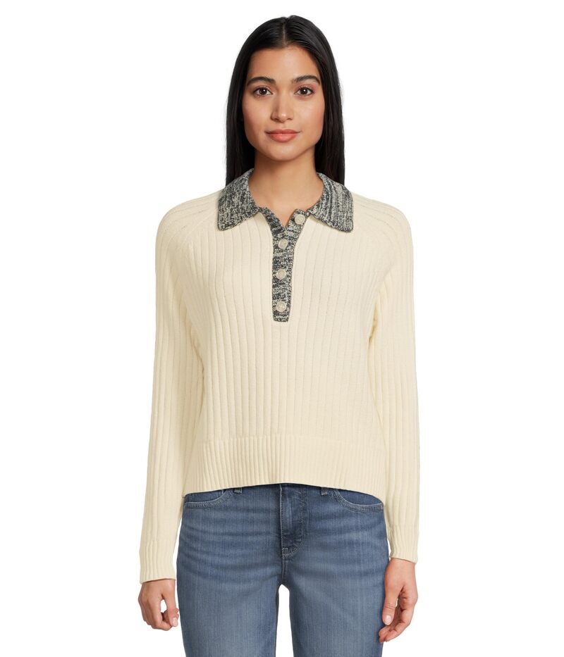 リラピー レディース アウター ニット・セーター Lilla P Marled Henley Sweater Magnolia