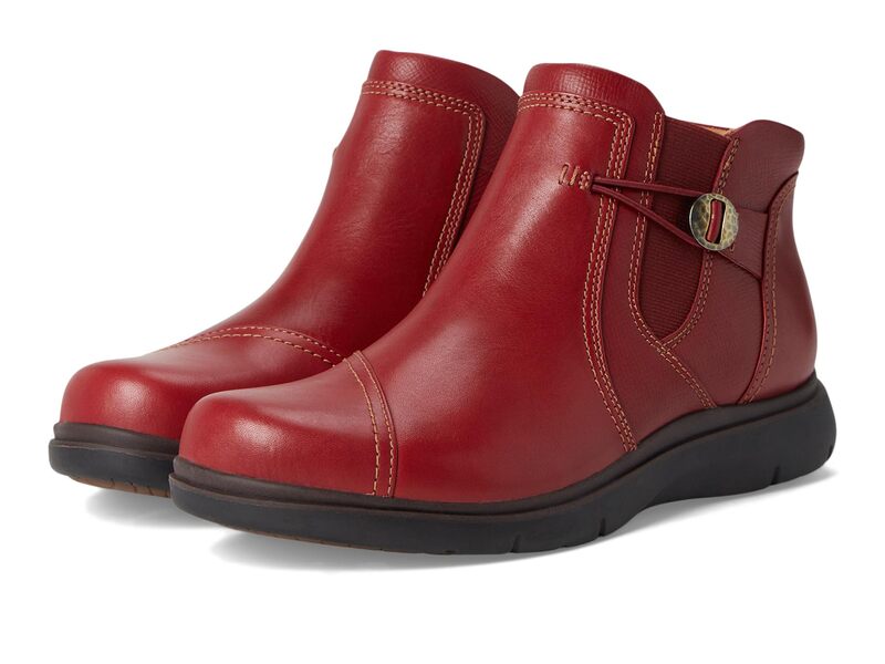 クラークス レディース シューズ ブーツ・レインブーツ Clarks Certina Joy Red Leather レッド