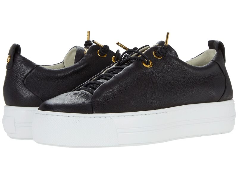 極点・緑であること レディース シューズ スニーカー Paul Green Faye Sneaker Black Gold Comb 黒いこと