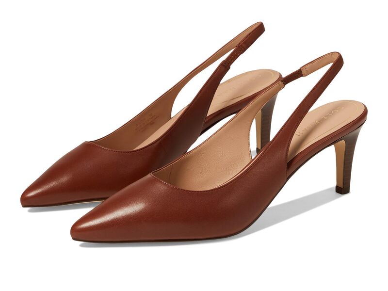 電話を掛けるハーン レディース シューズ 踵 Cole Haan Vandam Sling Back Pump 65 粍 Dark Cuoio Leat