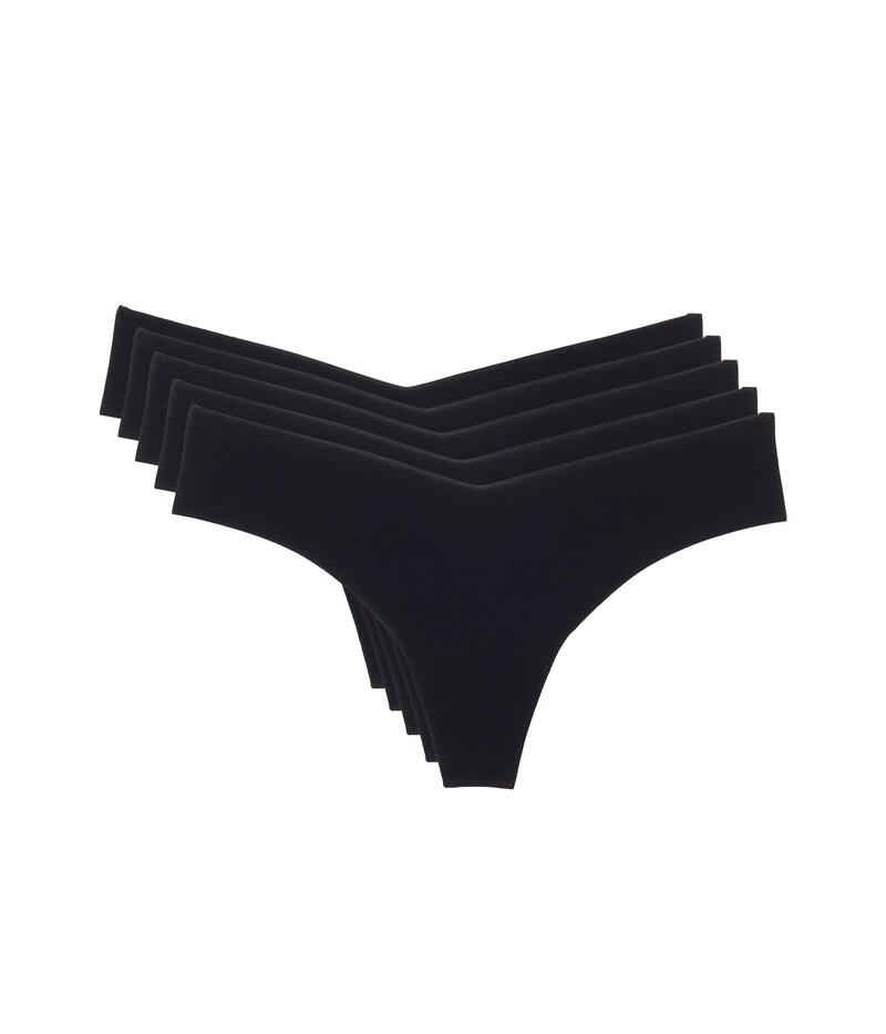 コマンドー レディース アンダー御召しもの ズボン下 Commando Classic Thong 5-Pack Black/Black/Bla 黒いこと