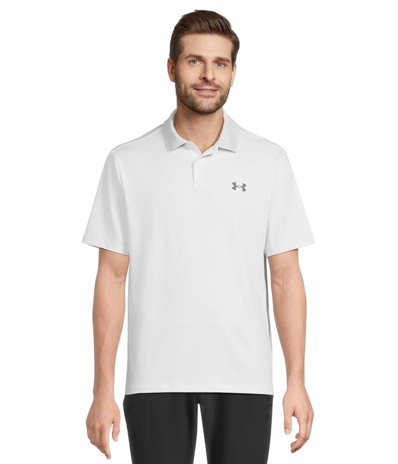 アンダーアーマー メンズ トップス プルオーバー 刷り上げる Under Armour Golf Matchplay Printed Golf Polo White/Halo Gray 白いこと トップス-メンズファッション