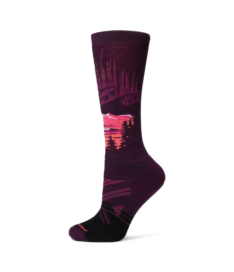 スマートウール レディース アンダーウェア 靴下 Smartwool Ski Full Cushion Alpine Auroras Over The Calf Socks Purple Iris パープル