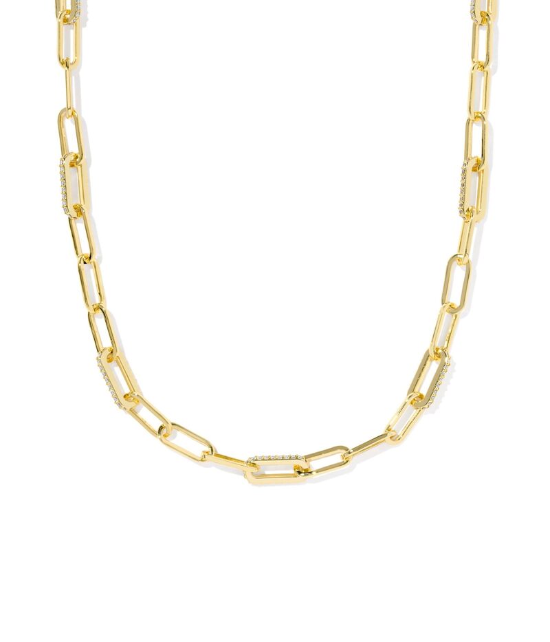 ケンドラスコット レディース アクセサリー ネックレス・チョーカー・ペンダントトップ レース Kendra Scott Bella Chainecklace Gold White CZ ホワイト