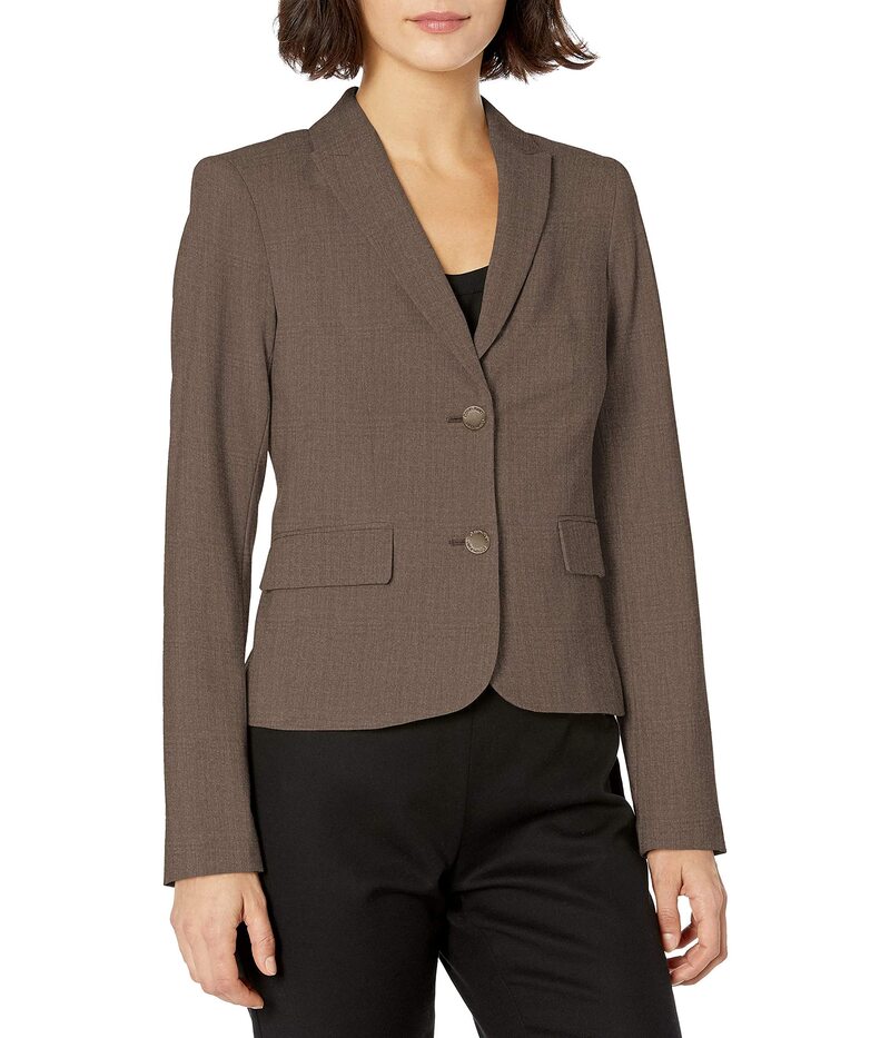 カルバンクライン レディース アウター コート プラスサイズ プチ ブレザー Calvin Klein Two Button Lux Blazer (Petite Standard & Plus) Heather Taupe ヘザー