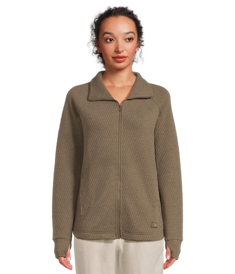 エルエルビーン レディース アウター パーカー・スウェット ニット ジャケット L.L.Bean Ridgeknit Full-Zip Jacket Dark Cinder