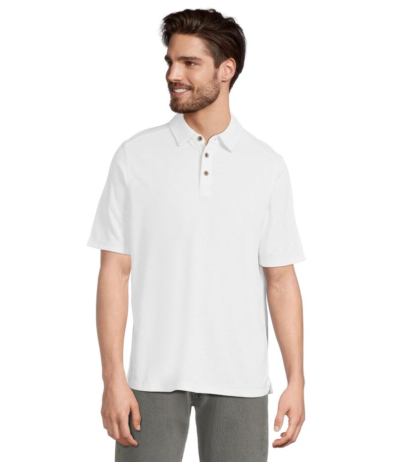 ジョンストンアンドマーフィー メンズ トップス シャツ ヴィンテージ Johnston & Murphy Vintage Slub Polo White ホワイト 17,026円