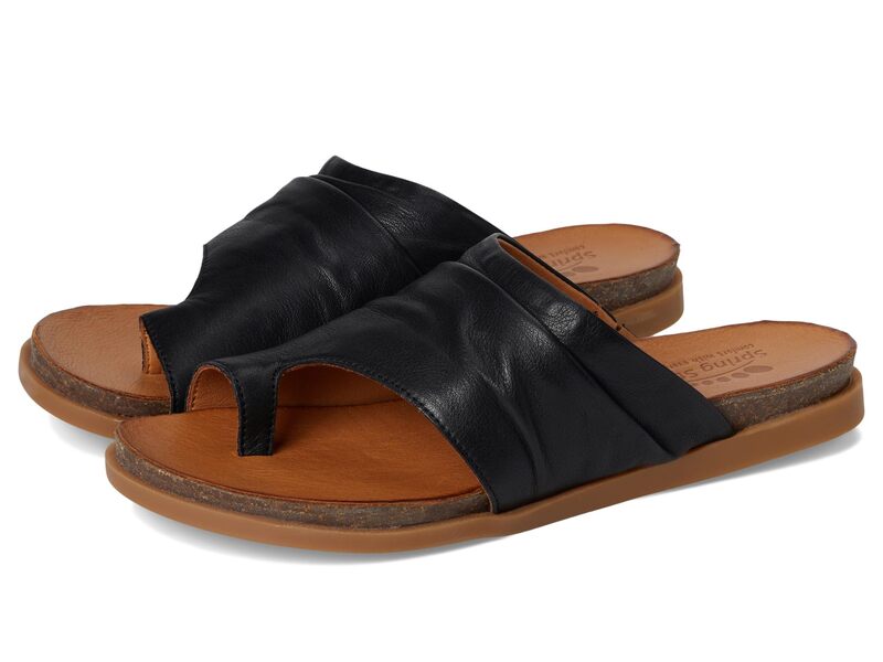 発条足取り レディース シューズ 踵 Spring Step Bates Black 黒いこと