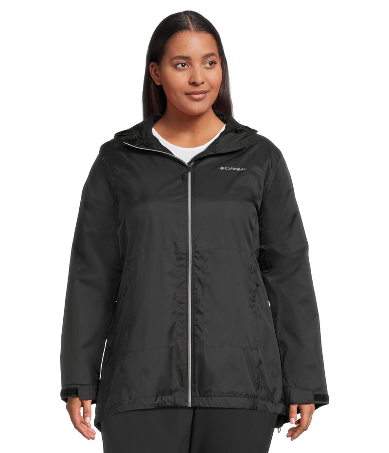 コロンビア レディース アウター 厚地の外套 つけ加える大きさ 上衣 Columbia Plusize Switchback II Lined Long Jacket Black 黒いこと