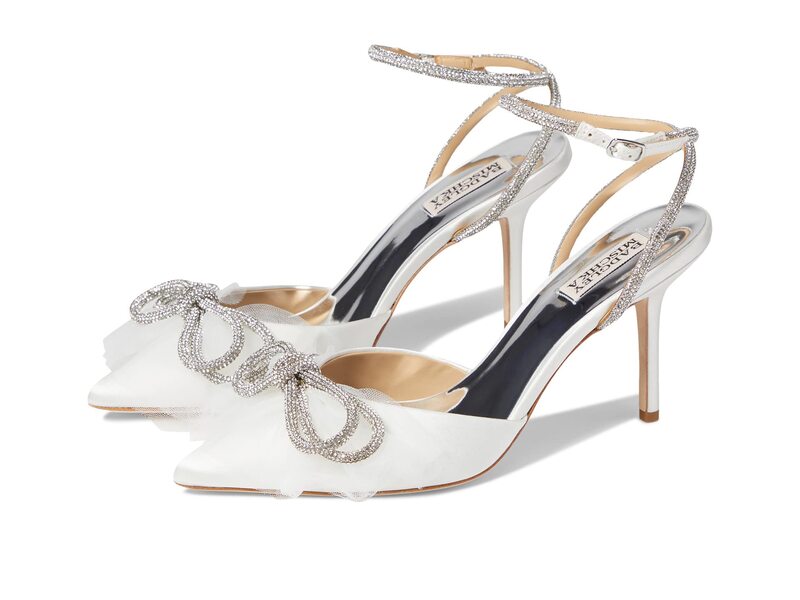 バッジェリーミシュカ レディース シューズ 踵 Badgley Mischka Sacred White Satin 白いこと