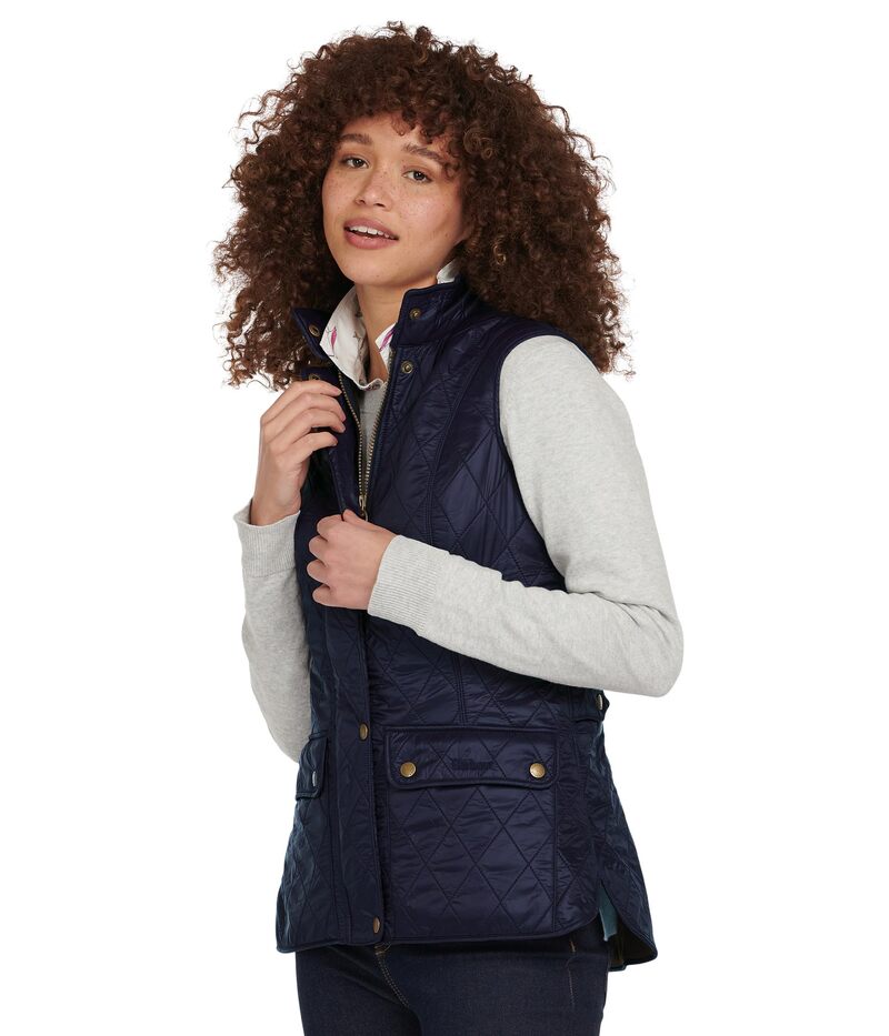 バブアー レディース アウター 厚地の外套 ジレ Barbour Wray Gilet Navy 米国海軍