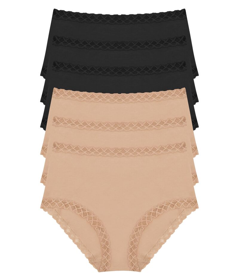 ナトリ レディース アンダー御召しもの ズボン下 Natori Bliss Full Brief 6-Pack Black/Black/Bla 黒いこと