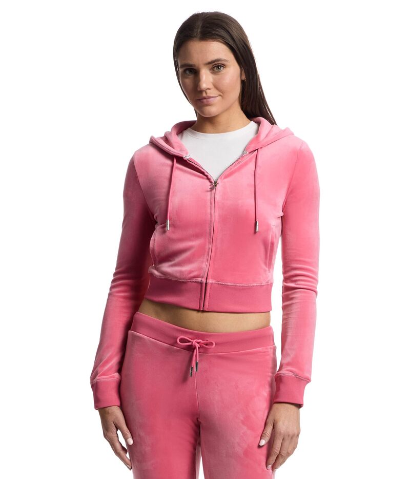 ジューシークチュール レディース アウター ニット・セーター パーカー Juicy Couture Solid Classic Juicy Hoodie With Back Bling Pink Lemonade ピンク