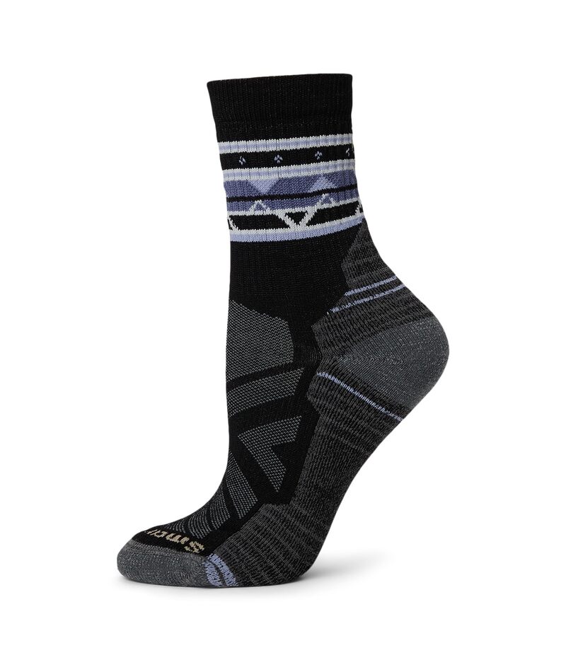 かっこ良い羊毛 レディース アンダーお召しもの ソックス Smartwool Hike Light Cushion Zig Zag Valley Mid Crew Socks Black 黒いこと