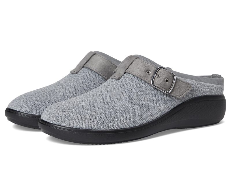 ライフストライド レディース シューズ スリッポン・ローファー 編み物 LifeStride Balanceknit Mule/Clog Shoes Grey Heather 薄墨色 靴-レディース靴