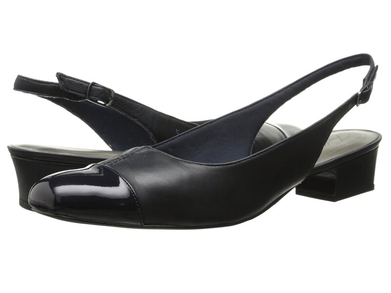 トロッターズ レディース シューズ 踵 Trotters Dea Navy/Navy Leath 米国海軍