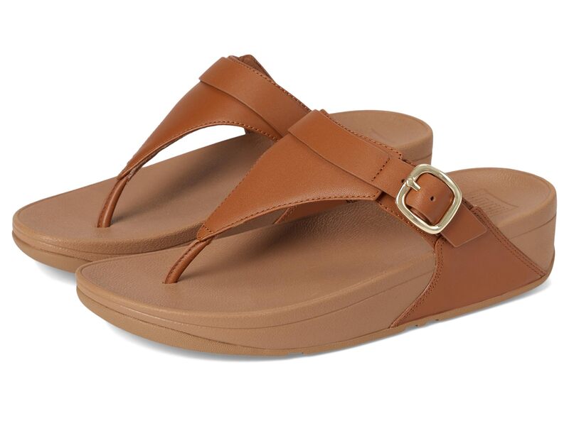 フィットフロップ レディース シューズ サンダル レザー FitFlop Lulu Adjustableather Toe Post Sandals Lightan タン