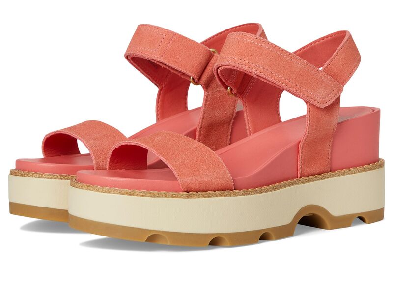 ソレル レディース シューズ 踵 SOREL Joanie IV Y Strap Wedge Coral Blossom, コーラル