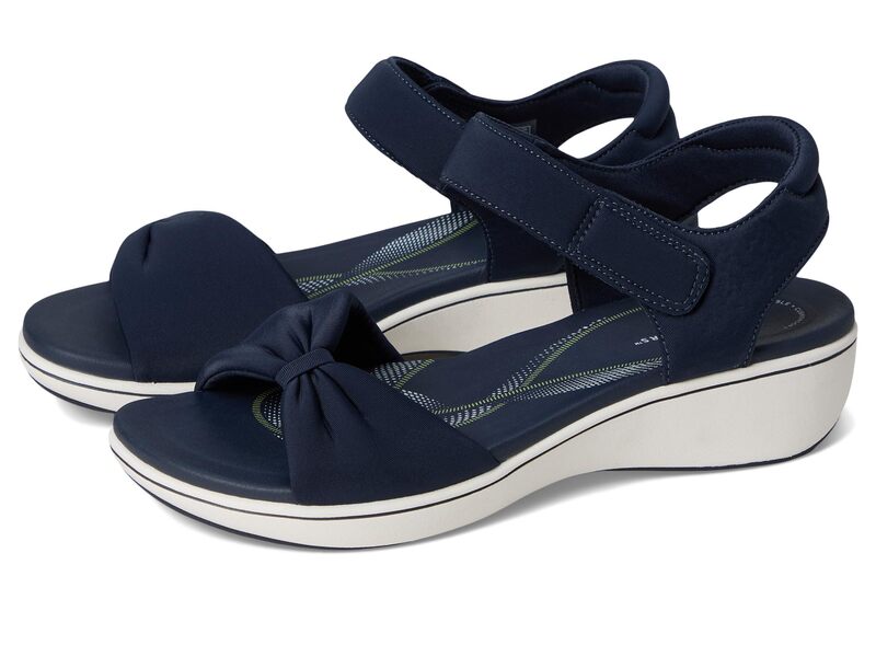 クラークス レディース シューズ サンダル Clarks Breeze Rae Sara Navy Textile 米国海軍