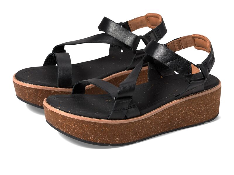 テバ レディース シューズ 踵 Teva Madera Wedge Black 黒いこと