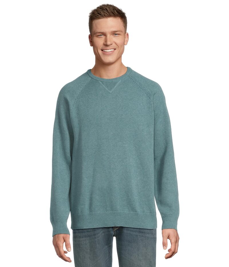 エルエルビーン メンズ アウター 編み物・スウェーター 労働者の一団のど首 綿織物 L.L.Bean Wicked Soft Cotton/Cashmere Sweater Crewneck Mineral Blue 青色