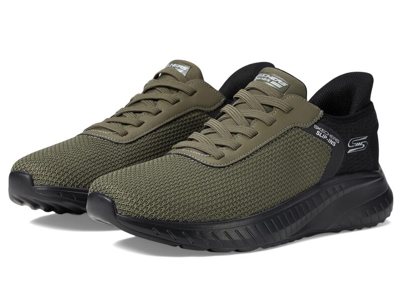 スケッチャーズ メンズ シューズ スニーカー BOBS from SKECHERS Hands Free Slip-Insquad Chaos - Balancedge Olive オリーブ