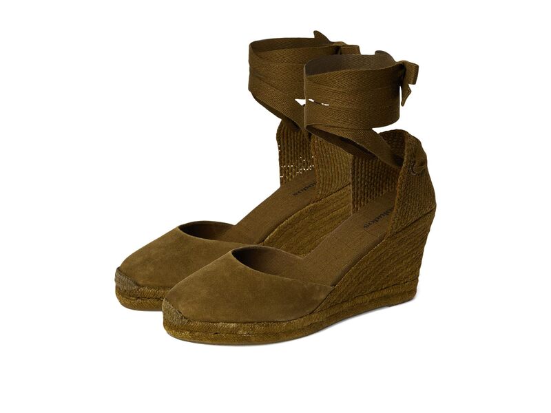 ソルドス レディース シューズ 踵 なめし革 Soludos Leather Marseille Wedge Oliva Green 緑であること