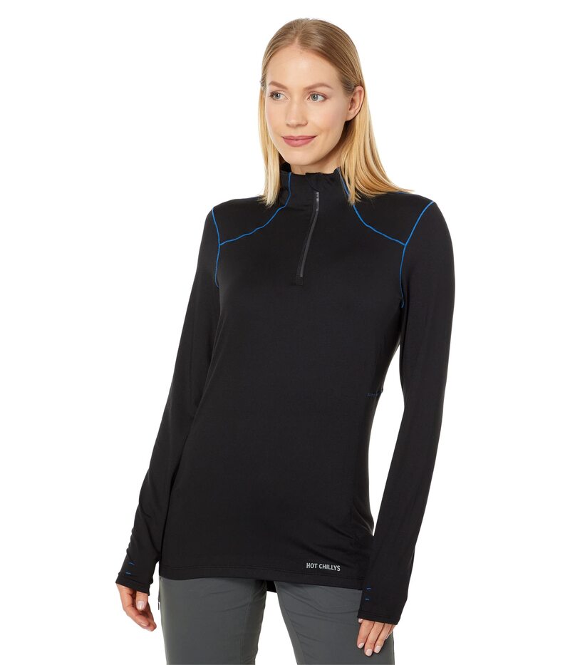 ホットチリーズ レディース トップス プルオーバー Hot Chillys Clima-Trek Zip-Tee Black 黒いこと