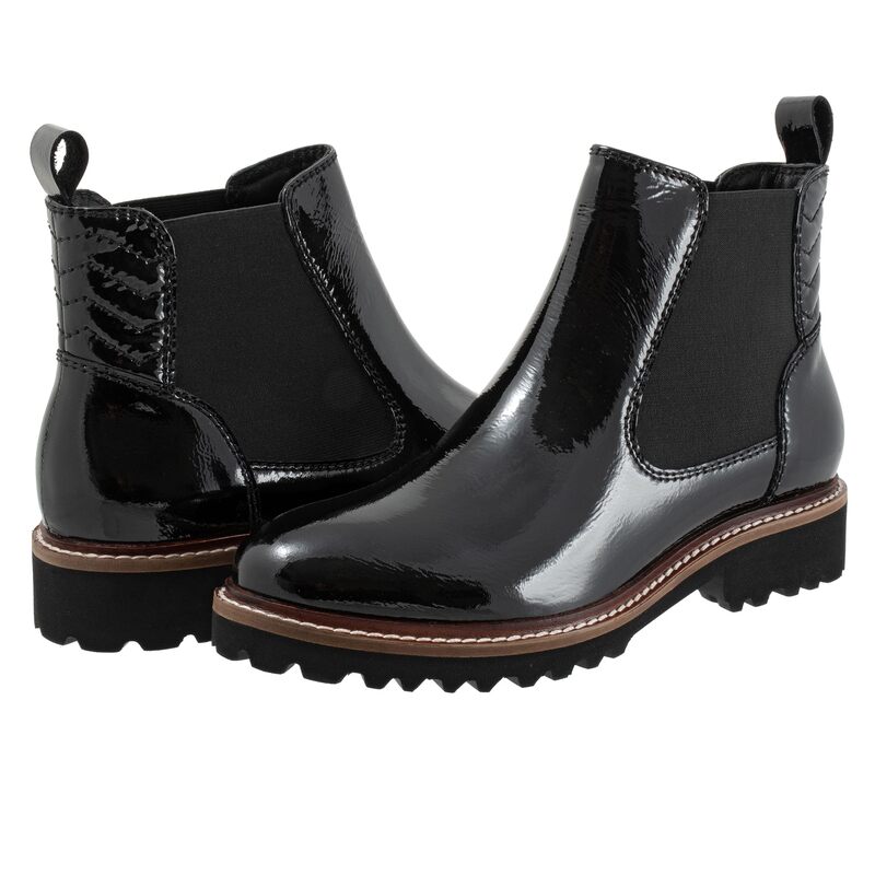 ソフトウォーク レディース シューズ ブーツ・レインブーツ SoftWalk Indy Black Patent ブラック