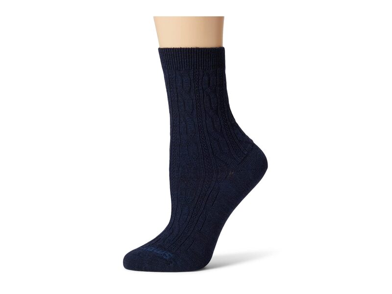 かっこ良い羊毛 レディース アンダーお召しもの ソックス Smartwool Everyday Cable Zero Cushion Merino Wool Crew Deep Navy Heath 米国海軍