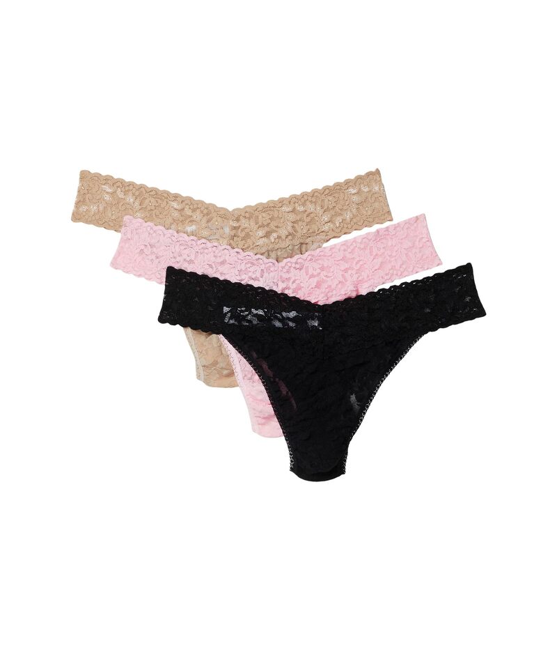 ハンキーパンキー レディース アンダーウェア パンツ Hanky Panky 3-Pack Original Rise Thong Black/Chai/Blis ブラック