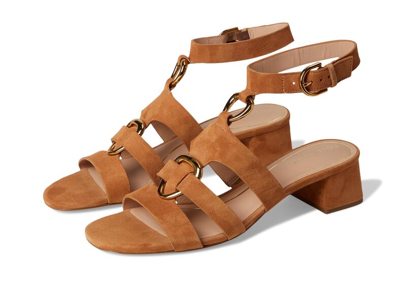 電話を掛けるハーン レディース シューズ 踵 サンダル アンクル Cole Haan Lyanna Link Ankle Strap Sandals Dark Caramel Su