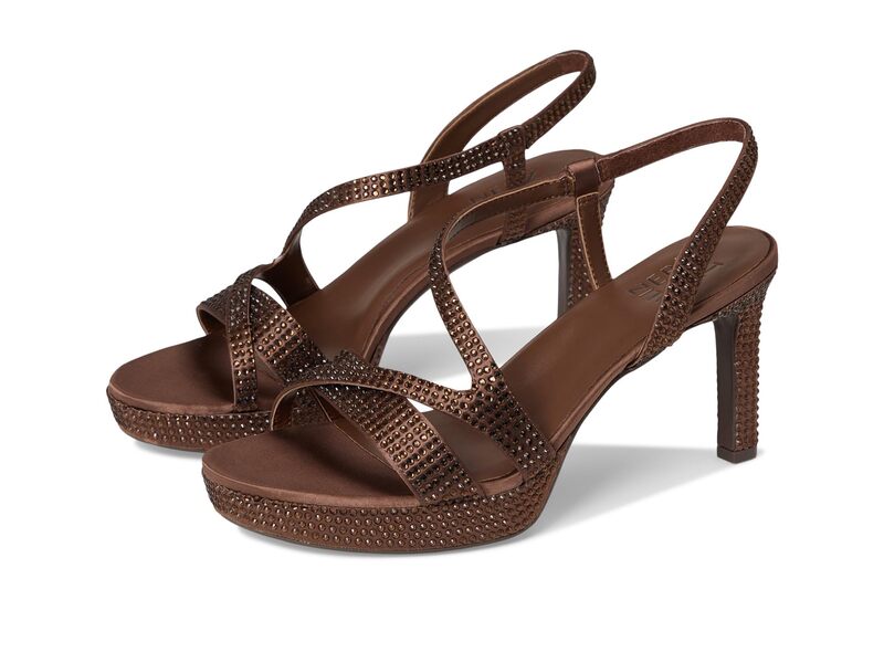 ナチュライザー レディース シューズ 踵 サンダル Naturalizer Abby Dressandals Chocolate Satin 黒茶