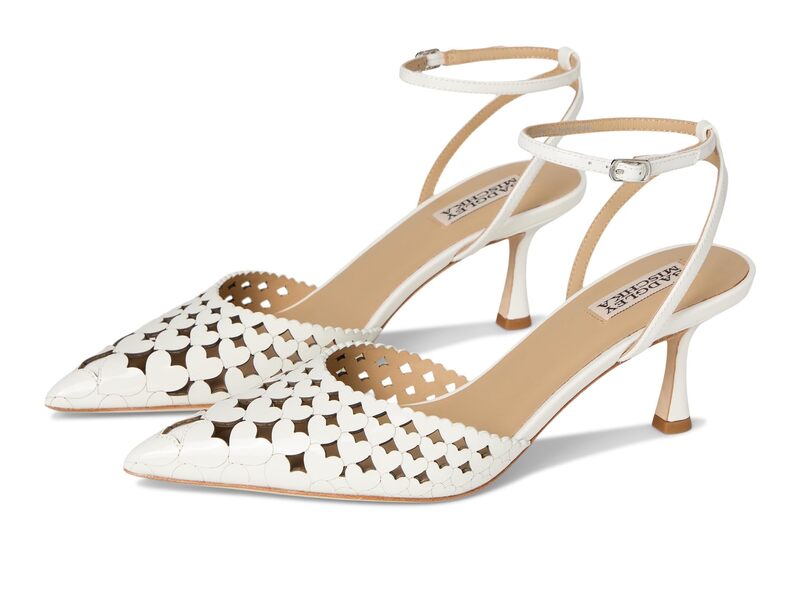 バッジェリーミシュカ レディース シューズ 踵 Badgley Mischka Omelia White Patent 白いこと