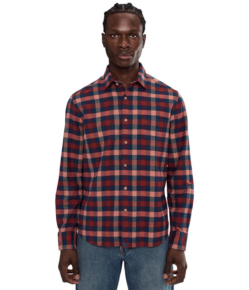 アンタックイット メンズ トップス シャツ UNTUCKit Flannel Plenville Shirt Maroon マルーン