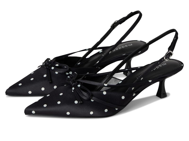 マッデンガール レディース シューズ 踵 Madden Girl Viixen Black Polka Dot 黒いこと ミュール-靴