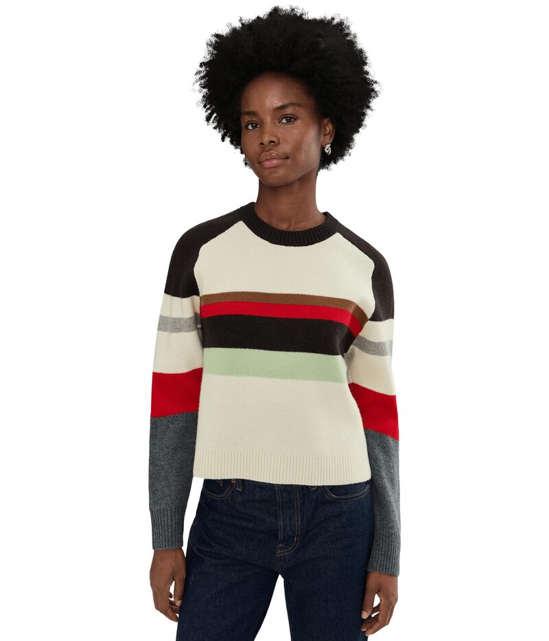 メイドウェル レディース アウター ニット・セーター Madewell Stripe Aspen Raglan Pullover Arctic ストライプ