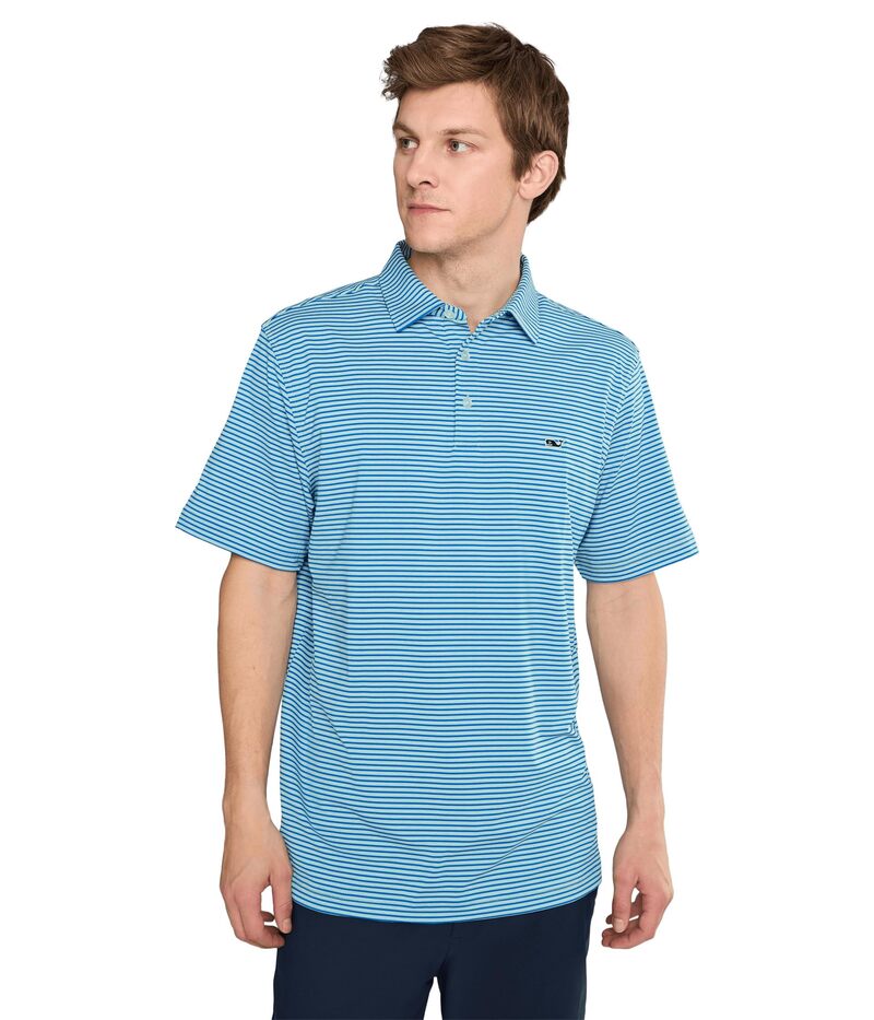 ヴァインヤードヴァインズ メンズ トップス シャツ Vineyard Vines Bradley Stripe Sankaty Polo Aqua Haze/Tide アクア