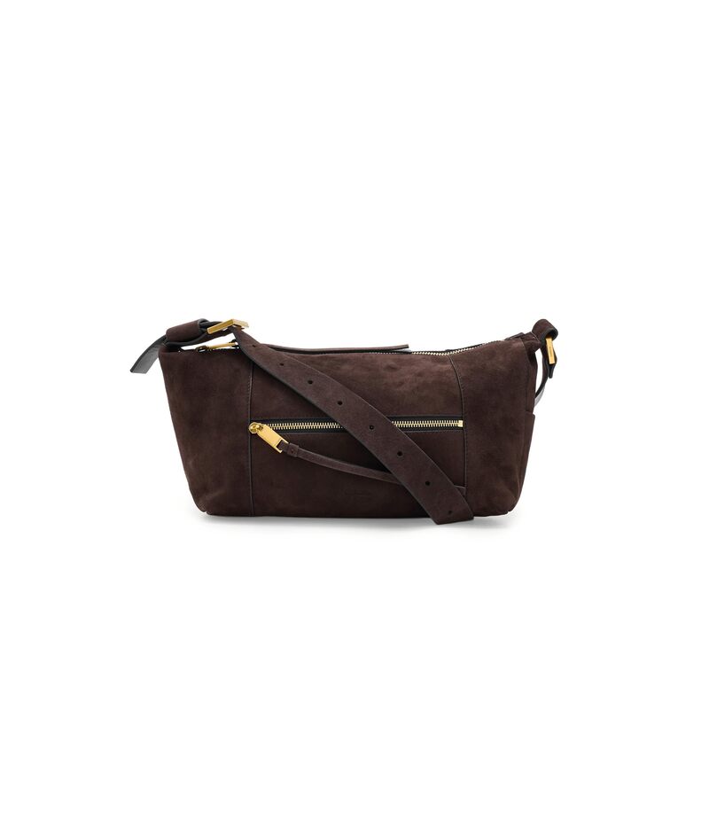 オールセインツ レディース バッグ スエード AllSaints Vega Suede Shoulder Bag Bitter Brown ブラウン