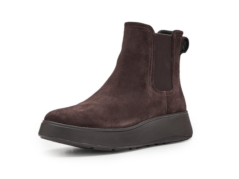 フィットフロップ レディース シューズ ブーツ・レインブーツ チェルシーブーツ スエード チェルシー FitFlop F-Mode Stitch Warm Suede Chelsea Boots Chocolate Brown ブラウン