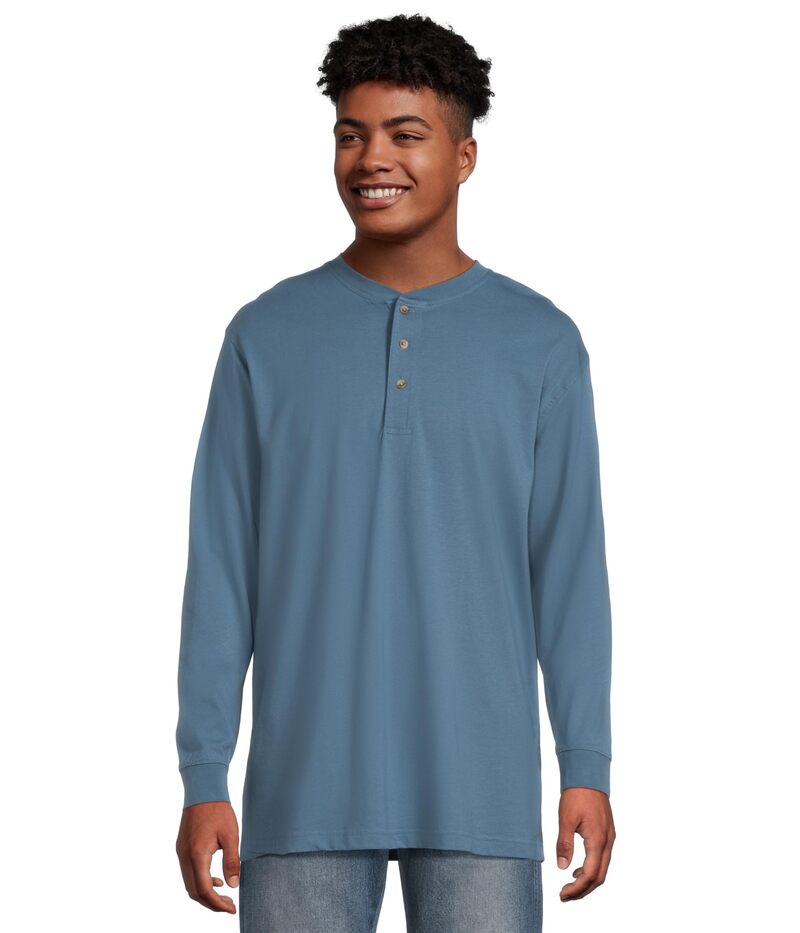 エルエルビーン メンズ トップス シャツ 長袖 L.L.Bean Carefree Unshrinkable Tee Traditional Fit Long-Sleeve Henley Delta Blue ブルー