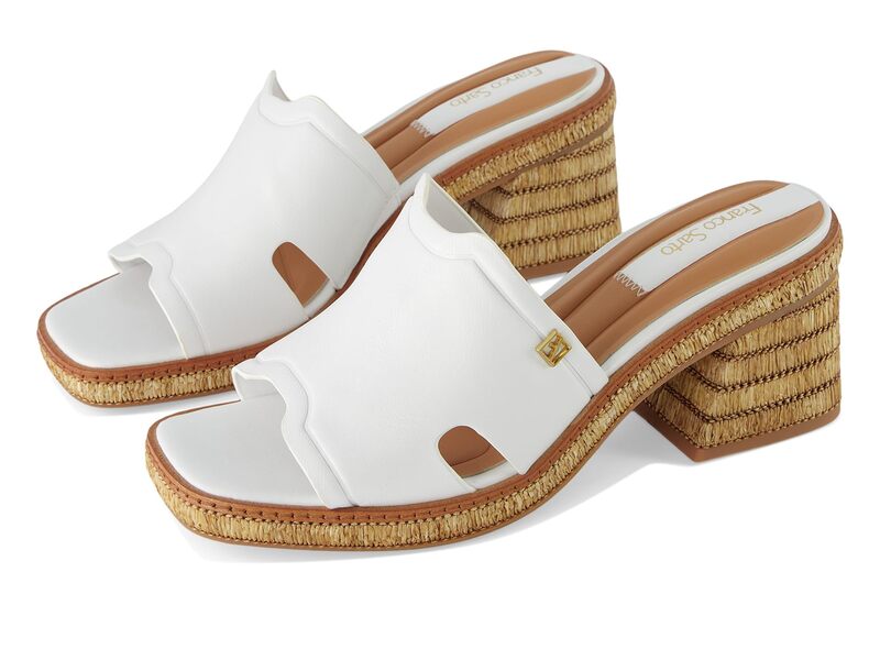フランコサルト レディース シューズ ヒール サンダル Franco Sarto Florence Fashion Slide Heeled Sandals White Leather ホワイト