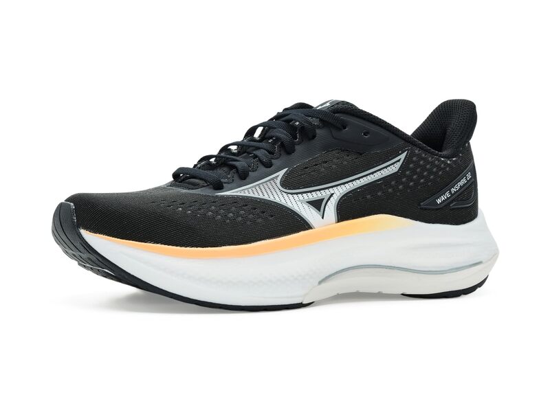 ミズノ レディース シューズ スニーカー Mizuno Wave Inspire 22 Black/White ホワイト